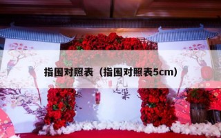 指围对照表（指围对照表5cm）