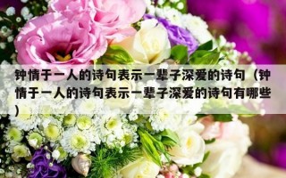 钟情于一人的诗句表示一辈子深爱的诗句（钟情于一人的诗句表示一辈子深爱的诗句有哪些）