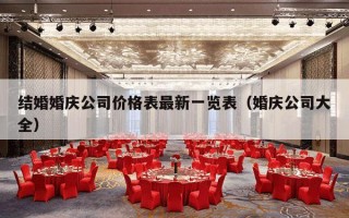 结婚婚庆公司价格表最新一览表（婚庆公司大全）