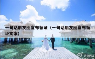 一句话朋友圈宣布领证（一句话朋友圈宣布领证文案）