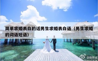 简单求婚表白的话男生求婚表白语（男生求婚的词语短语）