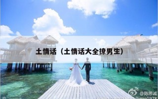土情话（土情话大全撩男生）