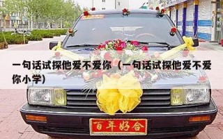 一句话试探他爱不爱你（一句话试探他爱不爱你小学）