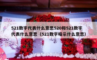 521数字代表什么意思520和521数字代表什么意思（521数字暗示什么意思）