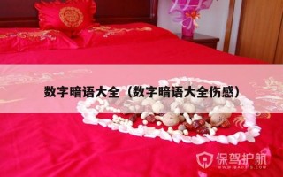 数字暗语大全（数字暗语大全伤感）