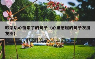 吵架后心情累了的句子（心里憋屈的句子发朋友圈）