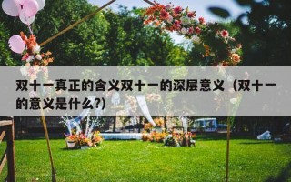 双十一真正的含义双十一的深层意义（双十一的意义是什么?）