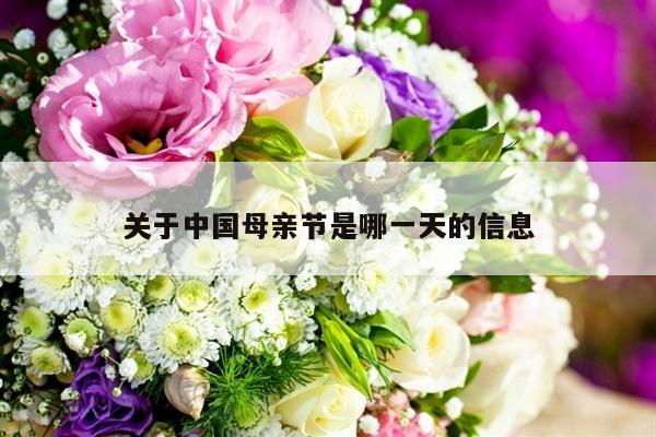关于中国母亲节是哪一天的信息-第1张图片