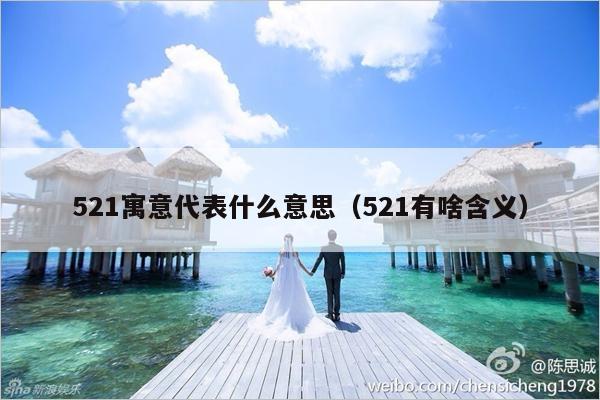 521寓意代表什么意思（521有啥含义）-第1张图片