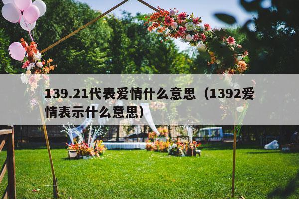 139.21代表爱情什么意思（1392爱情表示什么意思）-第1张图片