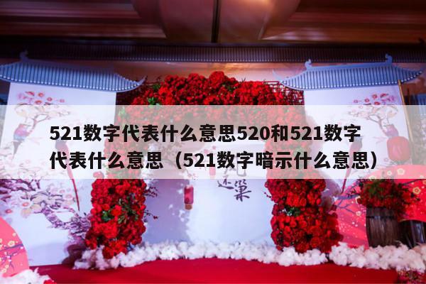 521数字代表什么意思520和521数字代表什么意思（521数字暗示什么意思）-第1张图片