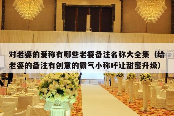 对老婆的爱称有哪些老婆备注名称大全集（给老婆的备注有创意的霸气小称呼让甜蜜升级）-第1张图片