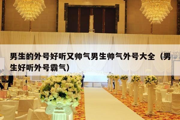 男生的外号好听又帅气男生帅气外号大全（男生好听外号霸气）-第1张图片
