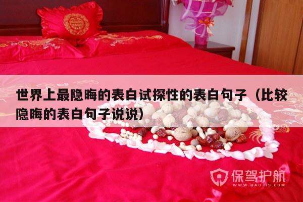 世界上最隐晦的表白试探性的表白句子（比较隐晦的表白句子说说）-第1张图片