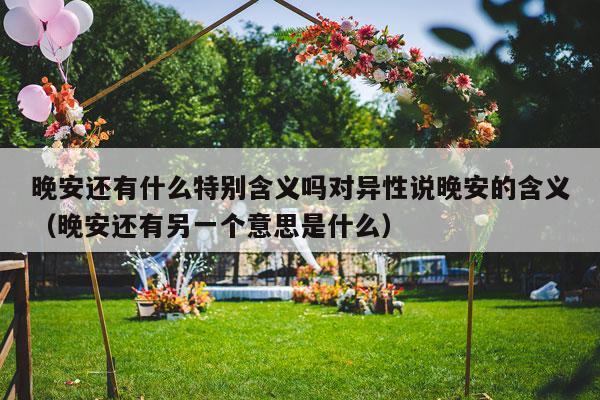 晚安还有什么特别含义吗对异性说晚安的含义（晚安还有另一个意思是什么）-第1张图片