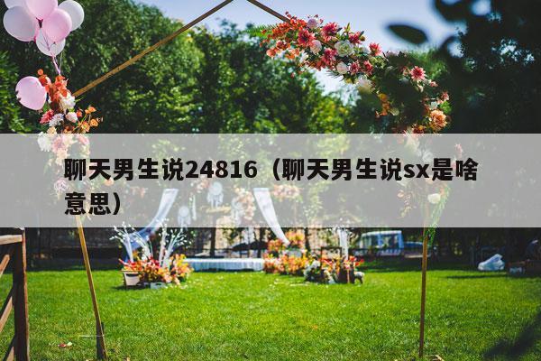 聊天男生说24816（聊天男生说sx是啥意思）-第1张图片